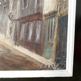 Oil on panel representing Montmartre and the Sacré Coeur, painting of a vintage view of Paris