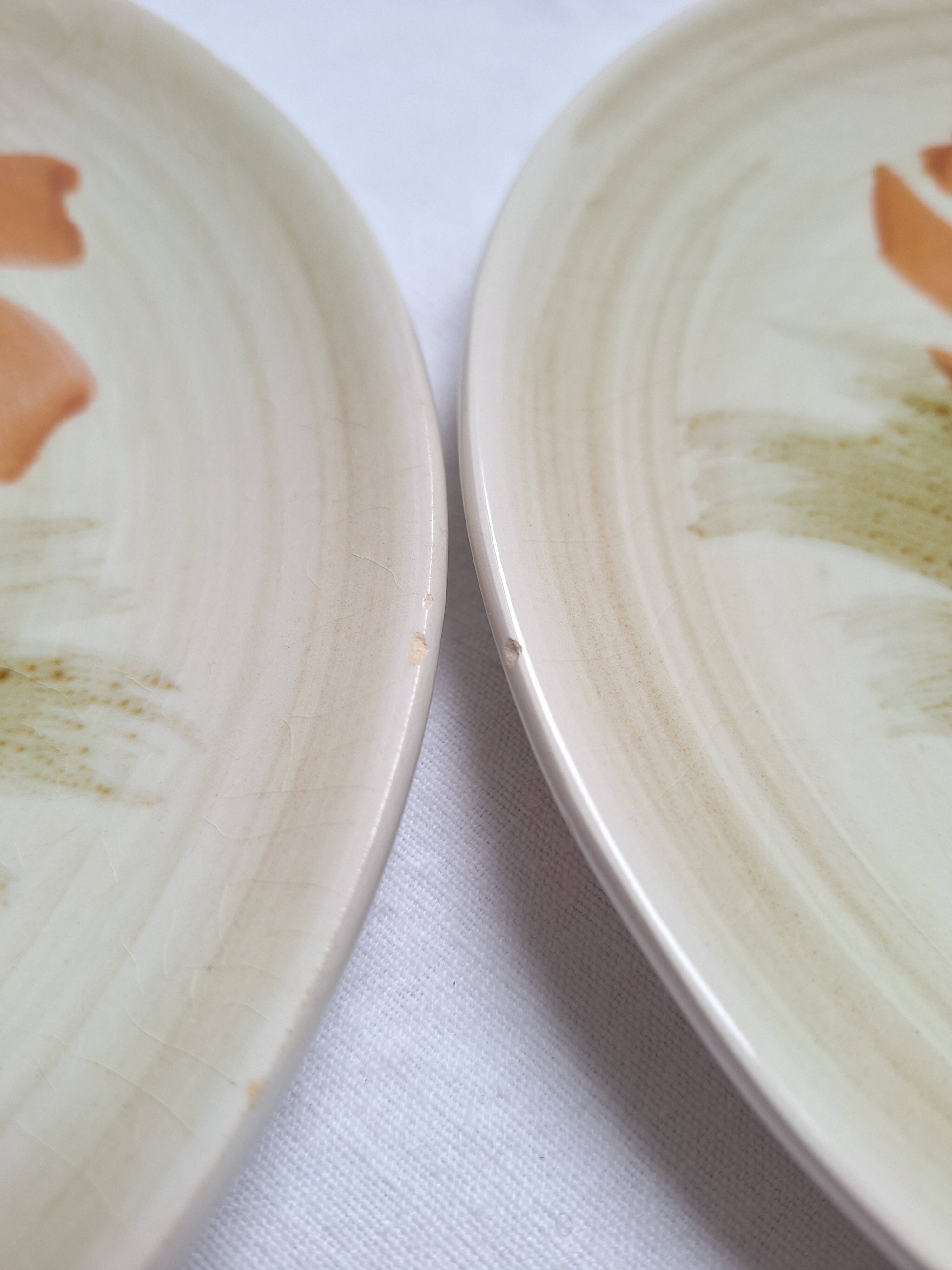 Assiettes à dessert Longwy et St Amand décore de fleurs