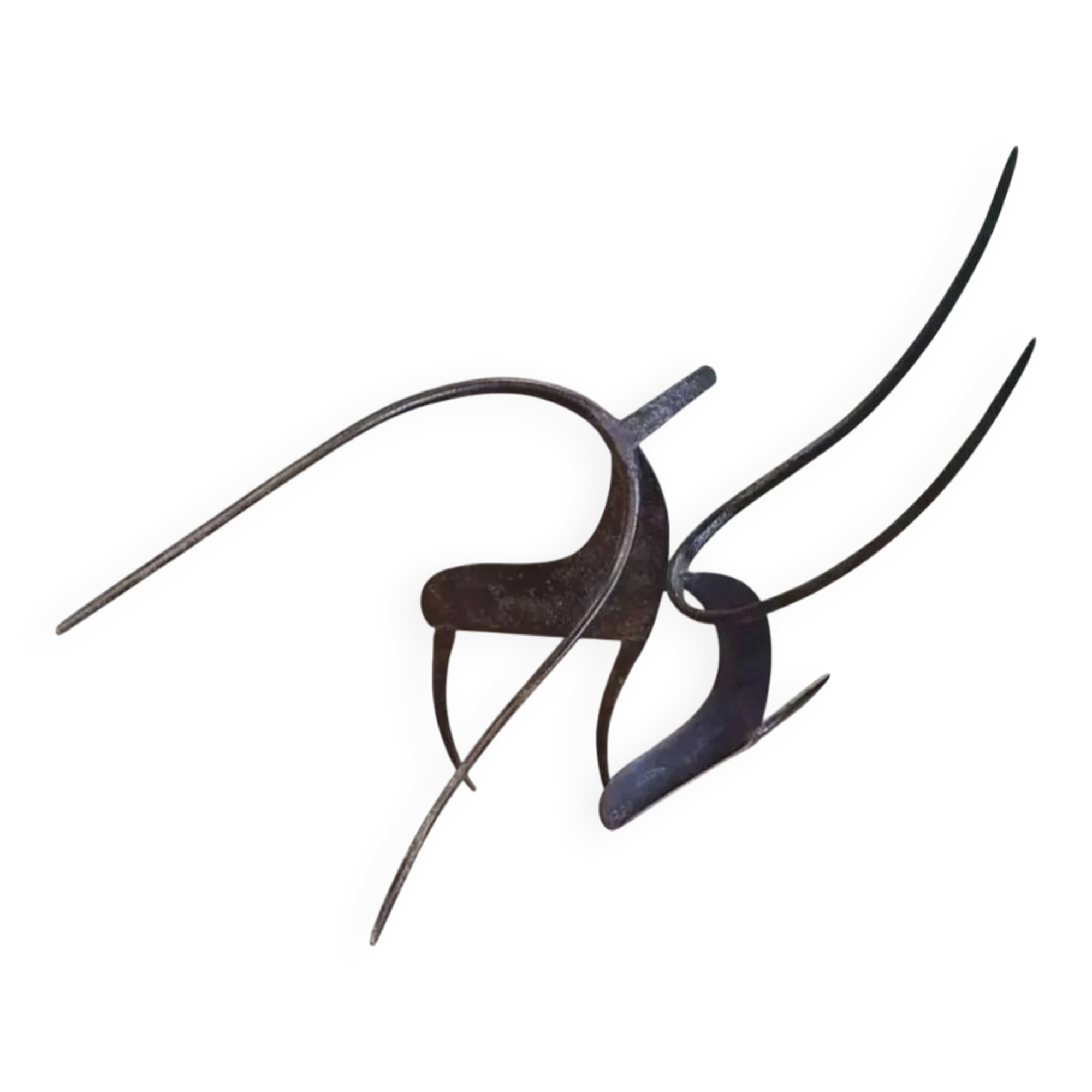 Iron sculpture signed AJP / Levens 1960s Jean Pierre Augier