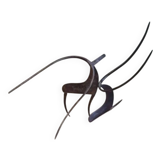 Iron sculpture signed AJP / Levens 1960s Jean Pierre Augier