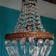 Lustre montgolfière à pampilles ∅ 30 cm laiton