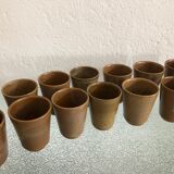 14 vintage sandstone Digoin cups