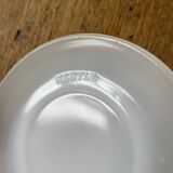 Espresso coffee cup service, Nestlé promotional items, in white glass.