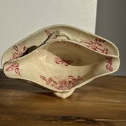 Saucier ancienne en faïence rose de Badonviller modèle Jasmin