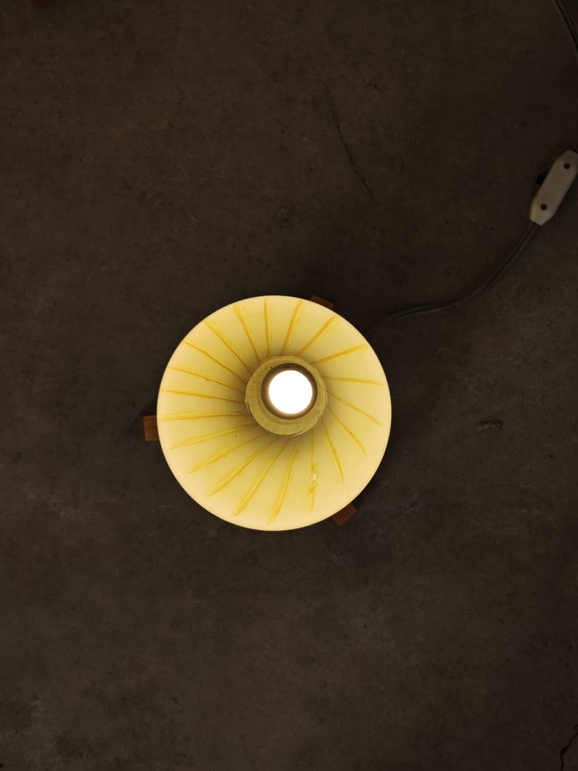 Drevo Humpolec opaline yellow table lamp type 107/S