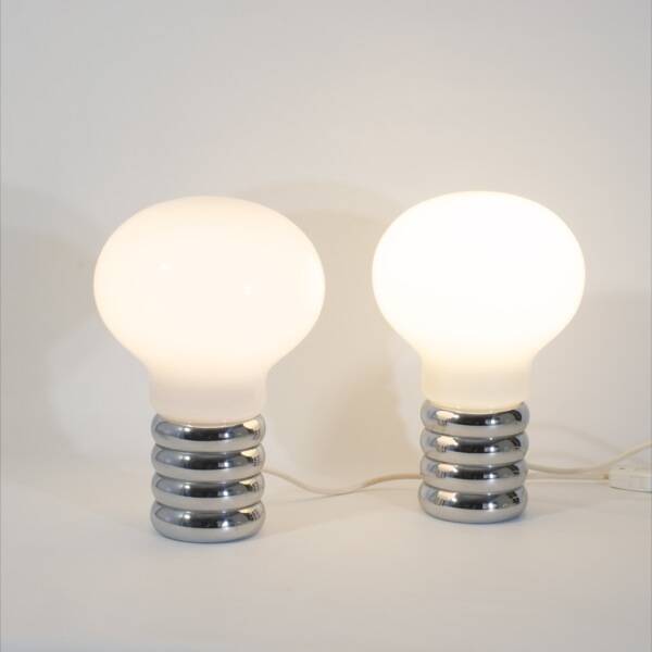 Pair of Bulb lamps by Ingo Maurer, Murano