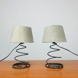 Paire de lampes ressort métal années 90