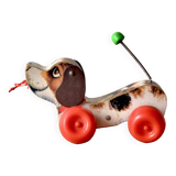 Little Snoopy - old Fisher-Price toy - small wooden dog to drag around - first edition: 1965