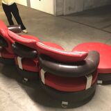 3-seater swivel design sofa - pouf