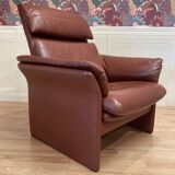 Pair of "Erpo" designer leather armchairs