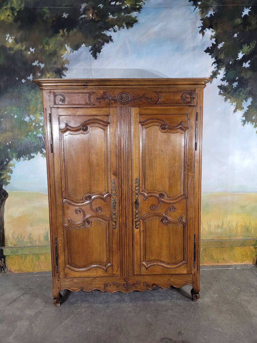 Small Louis XV wardrobe in solid oak