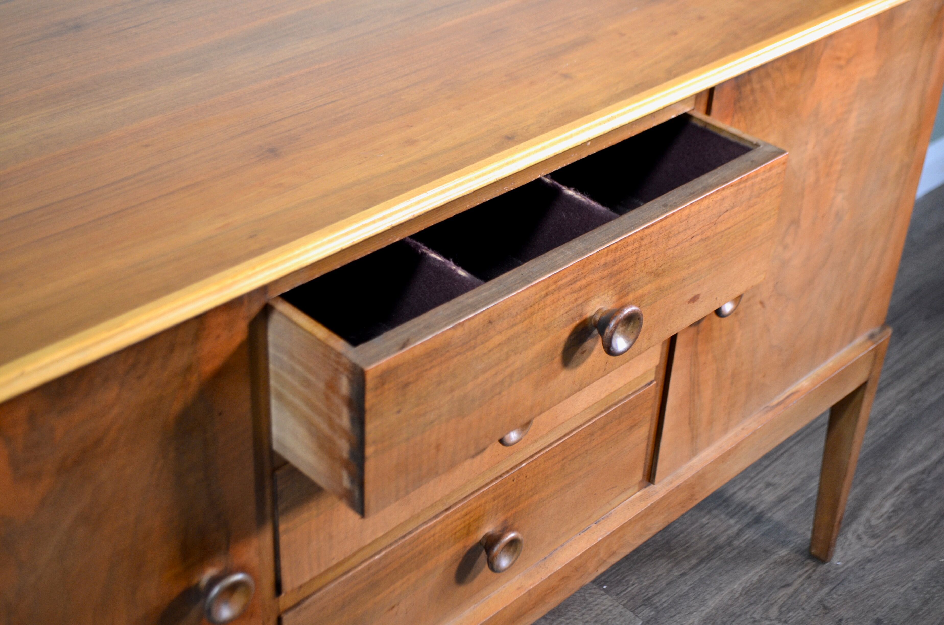 Midcentury Gordon Russell for Heal's Walnut Sideboard. Vintage / Modern / Retro / Danish / Scandinavian style.