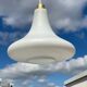 Vintage Scandinavian pendant light in opaline glass 1970 1980