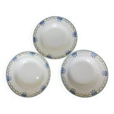 3 assiettes creuses vintage de St Amand 220645
