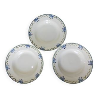 3 vintage deep plates from St Amand 220645