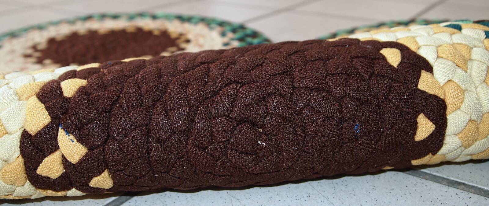 Coussins de chaise tressés américains antiques faits main 38cm (1940s)