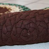 Coussins de chaise tressés américains antiques faits main 38cm (1940s)