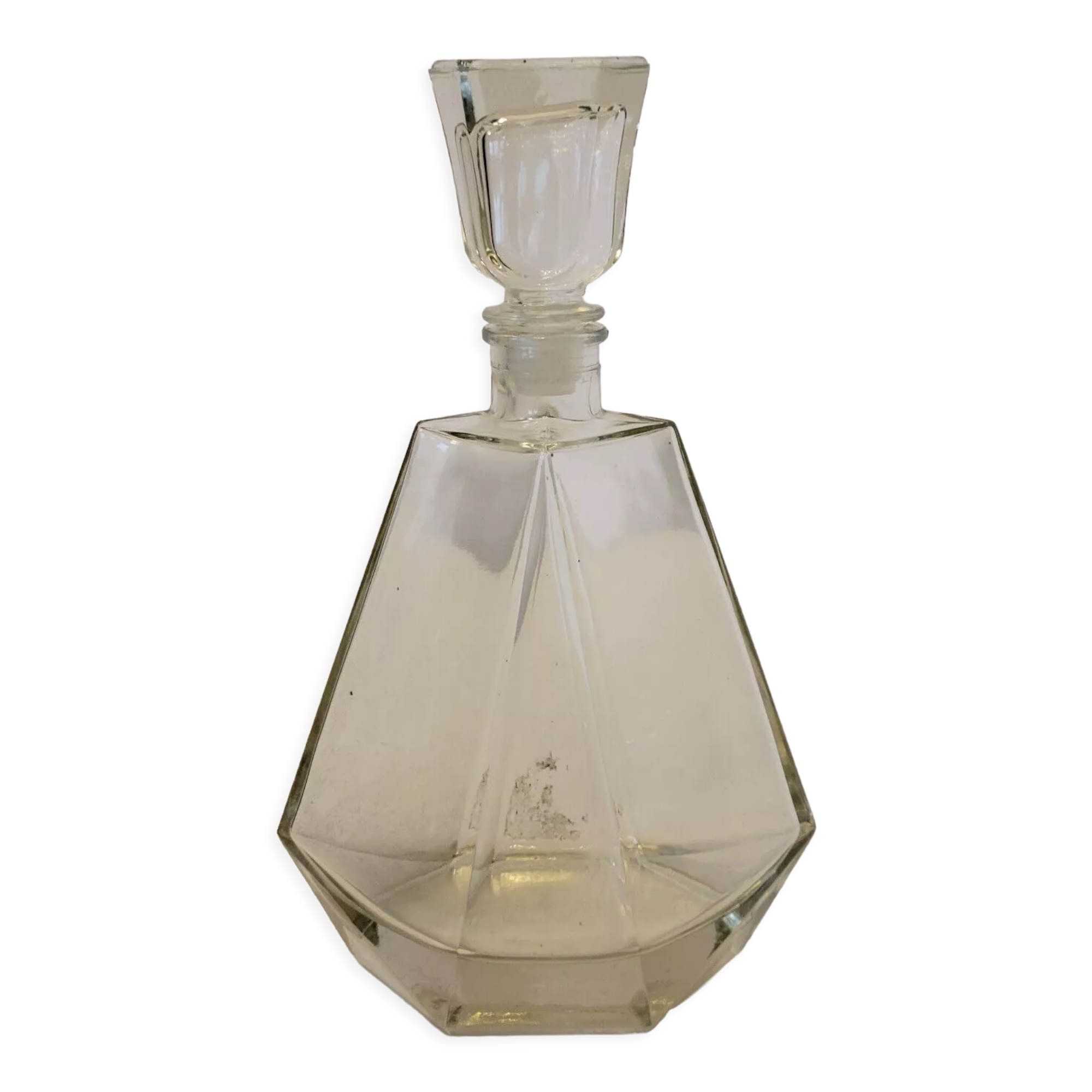 Art Deco geometric glass whisky decanter 550 ml