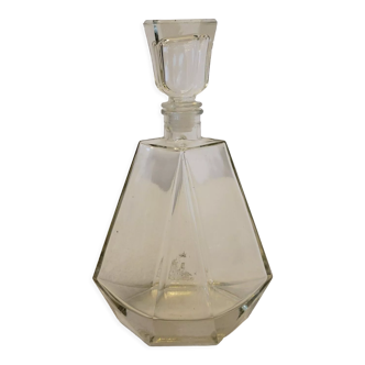 Art Deco geometric glass whisky decanter 550 ml