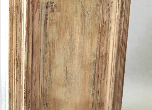 Beige and rust chest of drawers