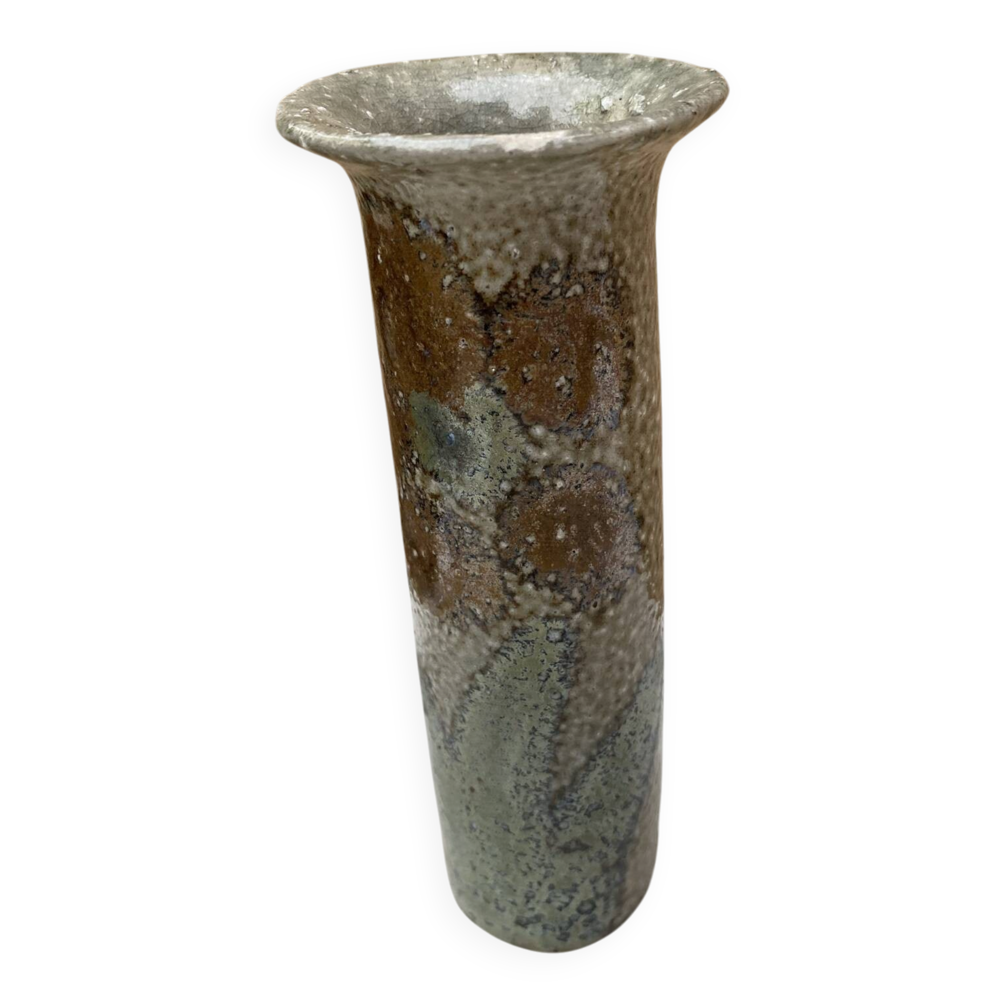 Petit vase rouleau en grès d'art – Jean-Claude Monange (Années 70)