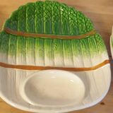 Asparagus barbotine service, 1 dish 6 plates