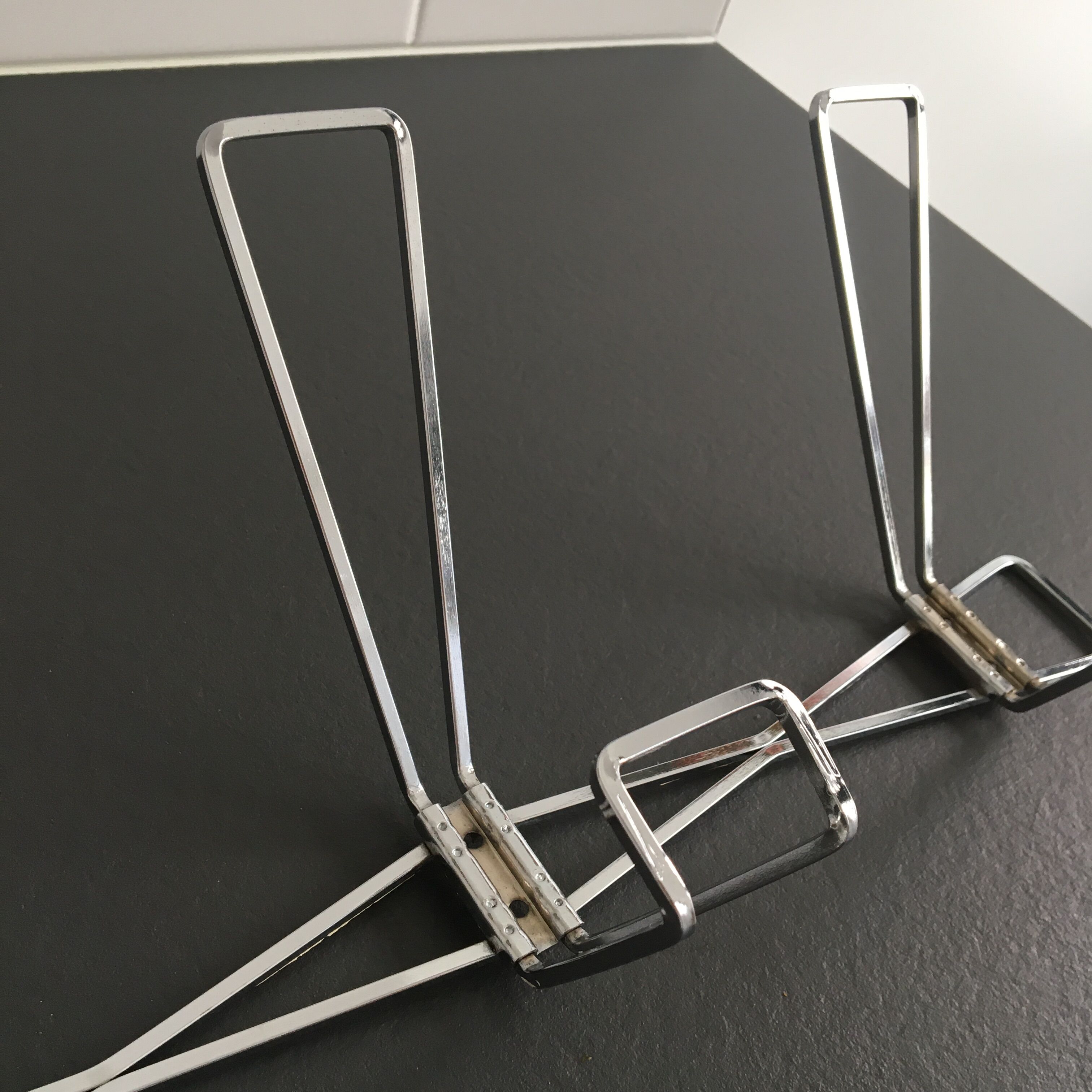 Vintage triple patère in silver metal