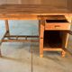 Old Burmese teak desk with 1 cabinet, 1 glass door + 1 drawer.