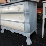 Commode 3 tiroirs peinte patinée cirée