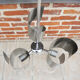 Vintage 3-bulb space age chandelier in aluminium