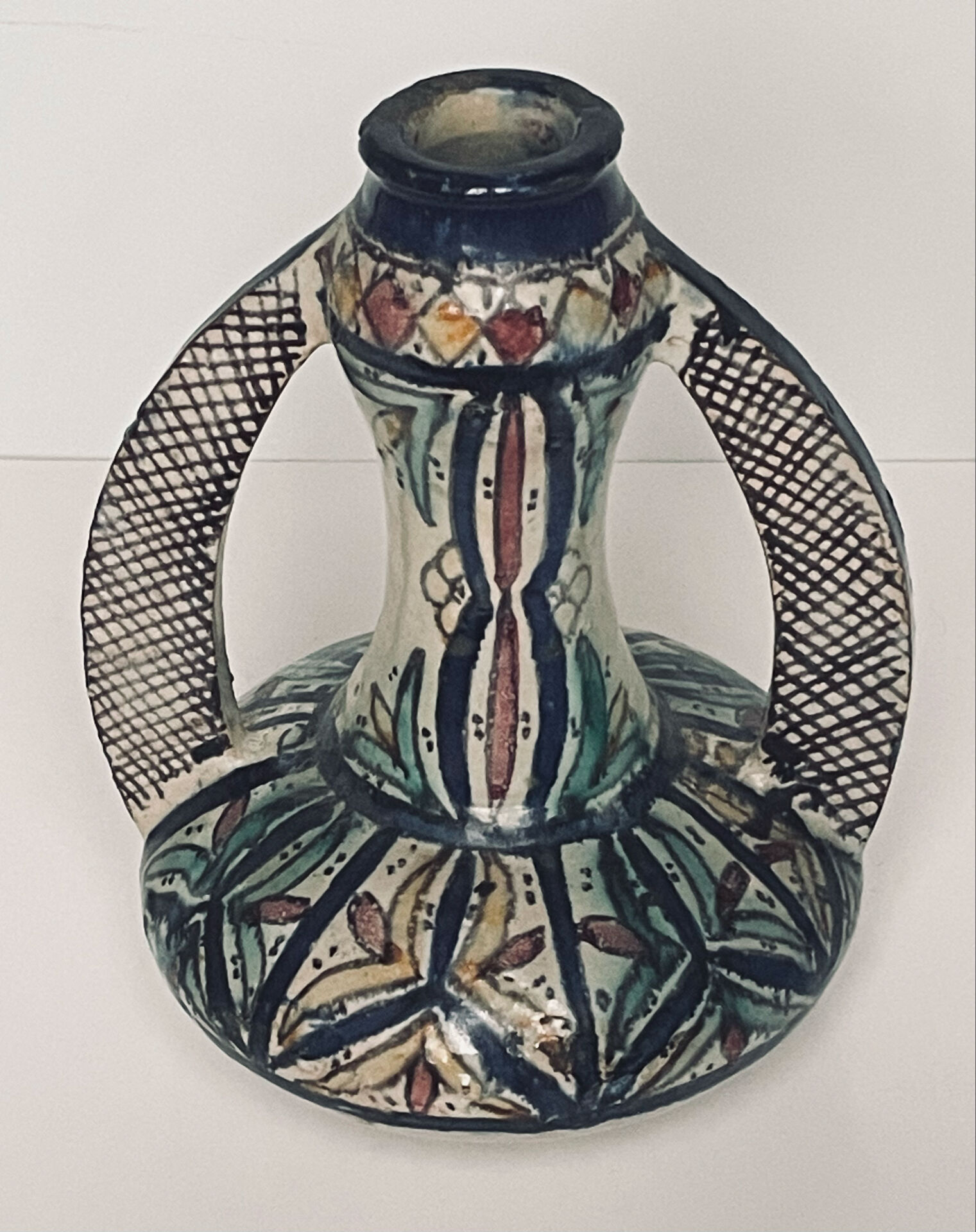 Polychrome earthenware jug, Fes, Morocco