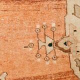 Rare Tapis Anatolien Vintage en Laine Fait Main Tons Brique & Ivoire