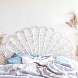 Peacock-style rattan headboard