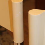 Set de 3 chaises années 70 blanches et inox