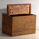Antique Chinese chest with painted flowers in elm – China, circa 1900