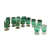Service of 14 vintage foot glasses