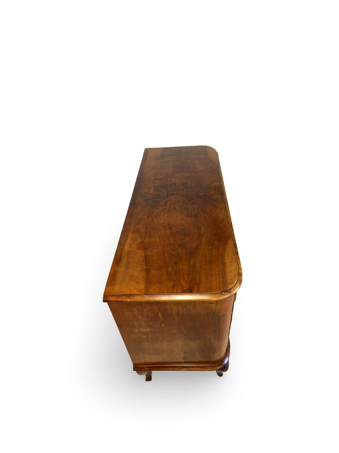 Italian art deco burl walnut chest of drawers, 1930s/1940s