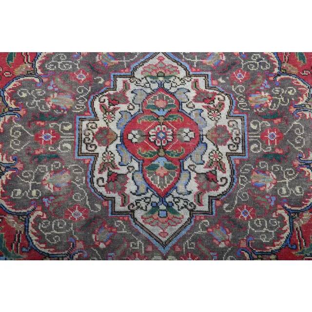 1970s Vintage Persian Handmade Wool Red Oversized Rug 297x378