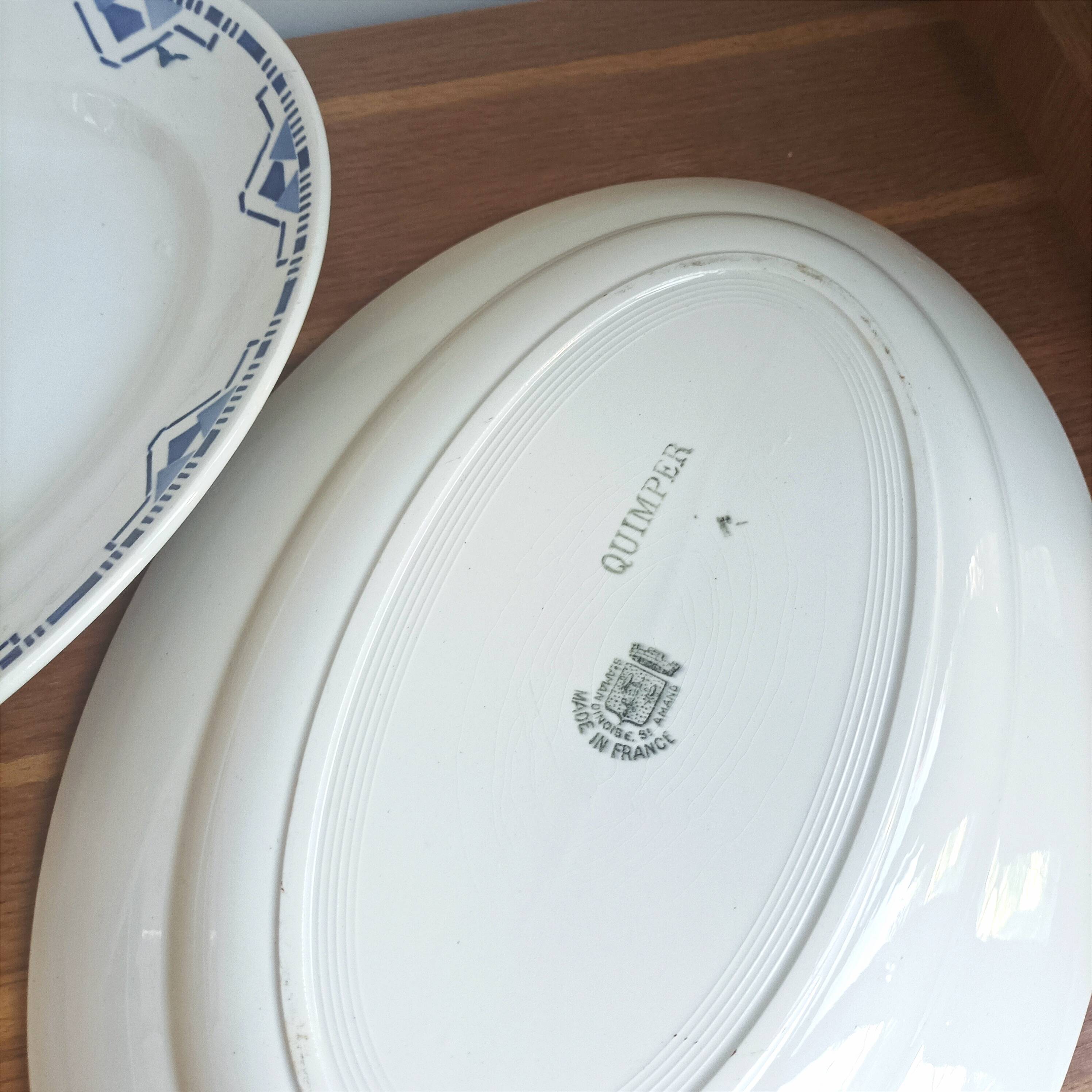 Large Art Deco earthenware serving dishes from St Amand