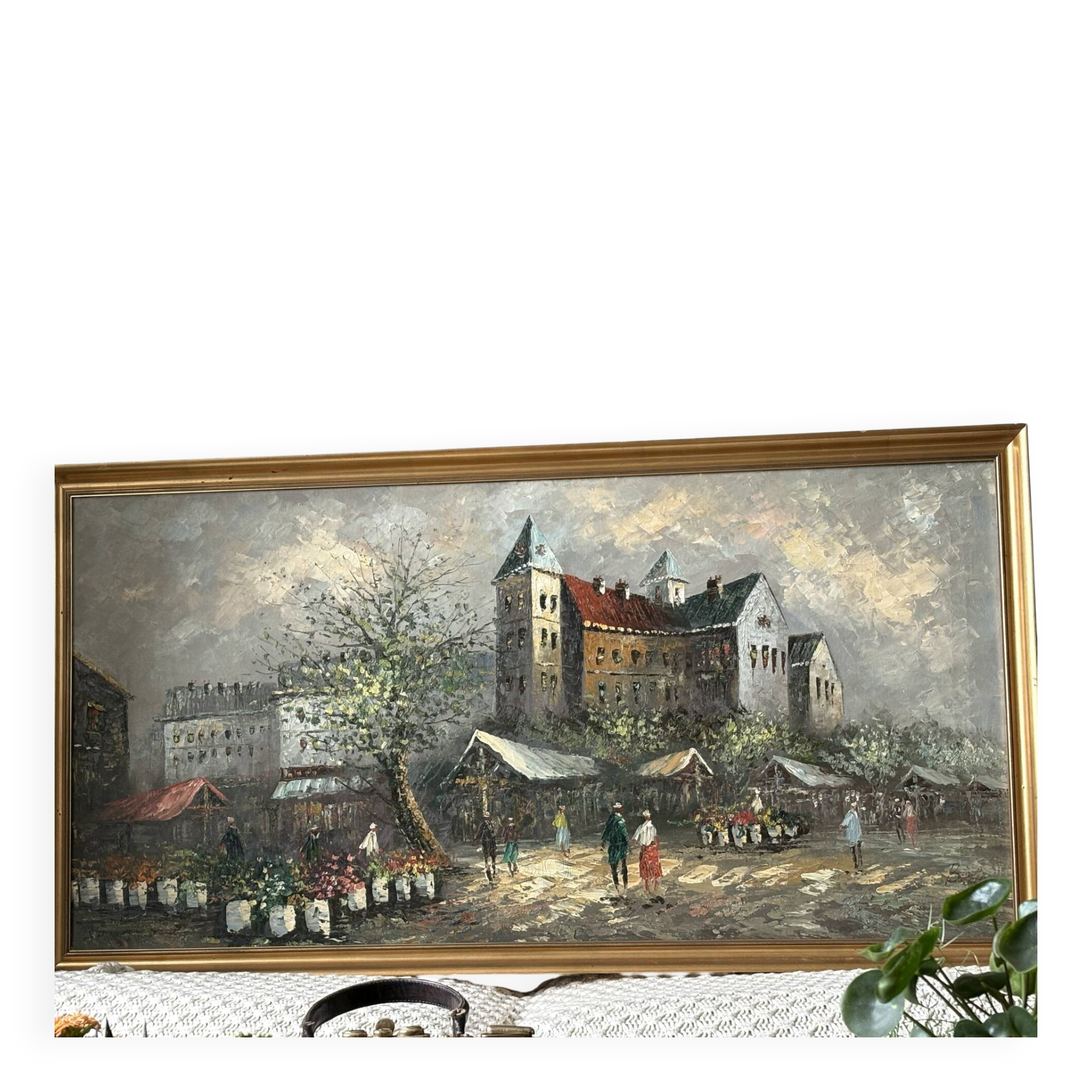 Large oil on canvas by Benett