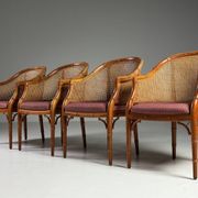Ensemble de 4 chaises vintage en faux bambou