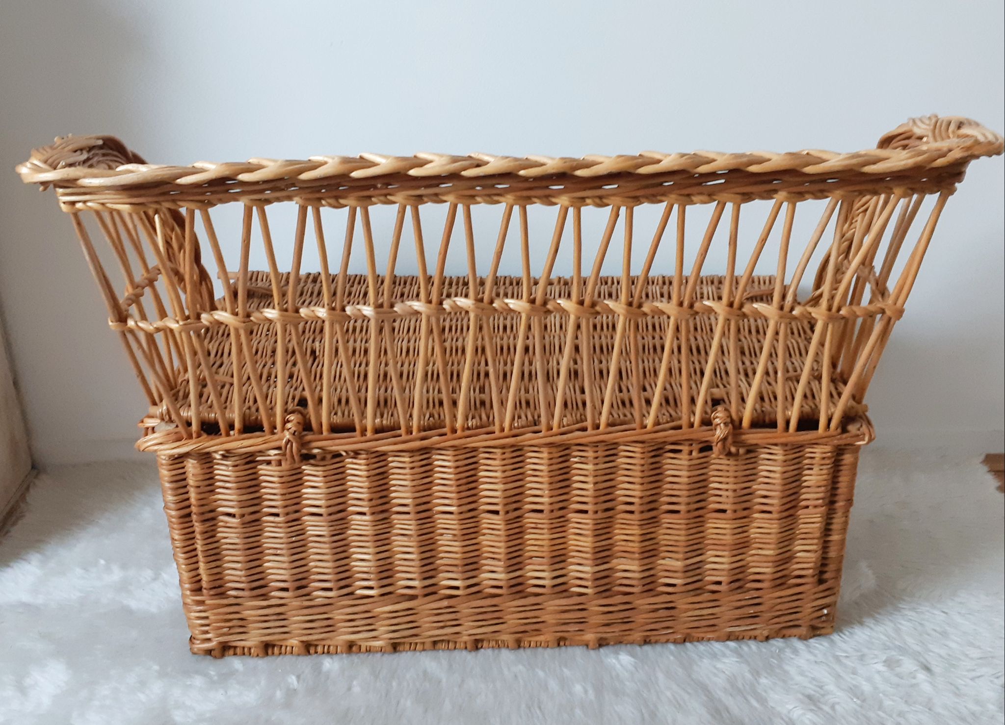 Old toy chest in rattan