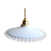hanging lamp in white opaline gold thread