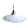 hanging lamp in white opaline gold thread