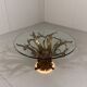 Illuminated brutalist coffee table dark brass 1960’s