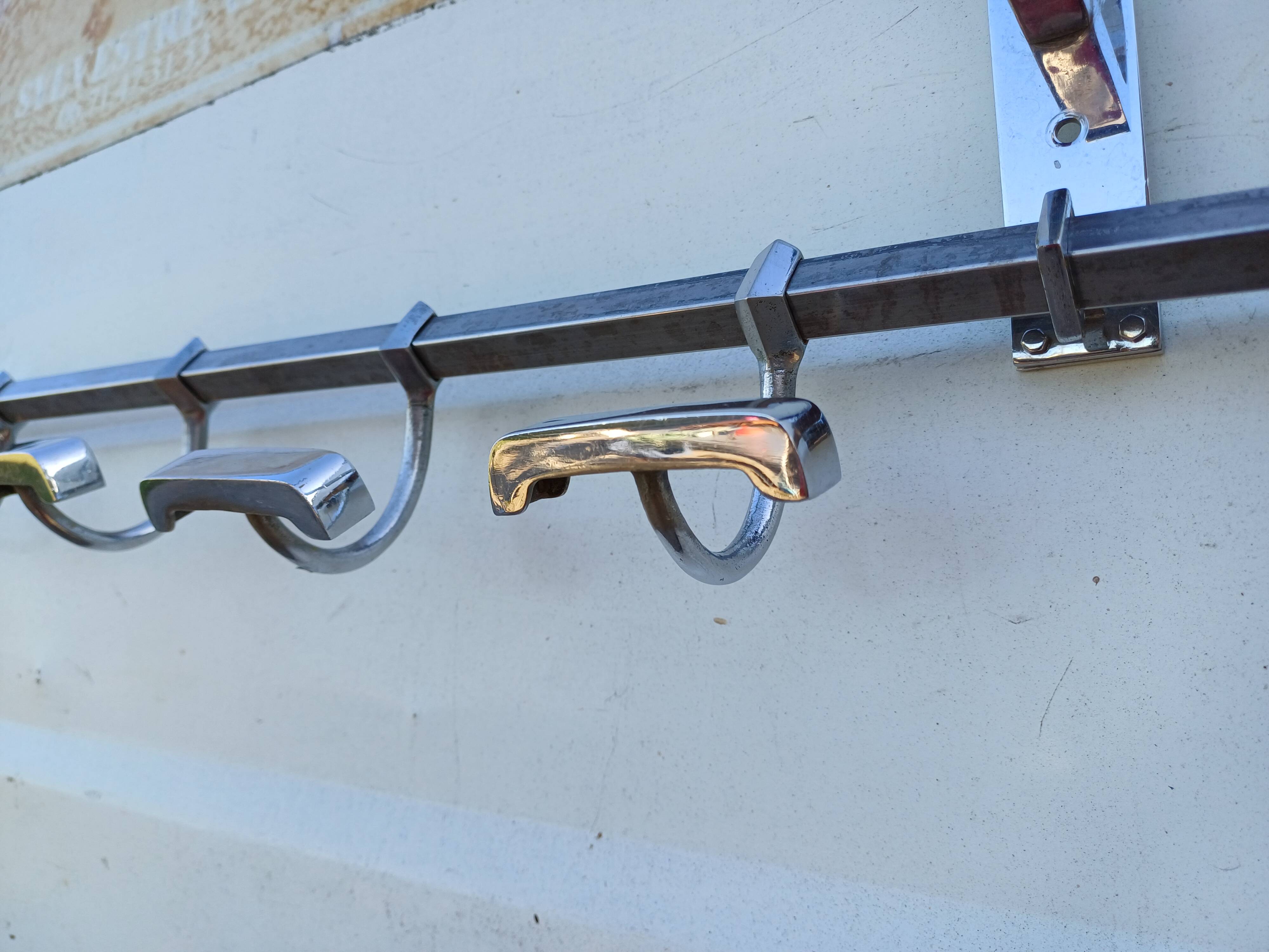 Vintage chrome coat rack and plastic balls