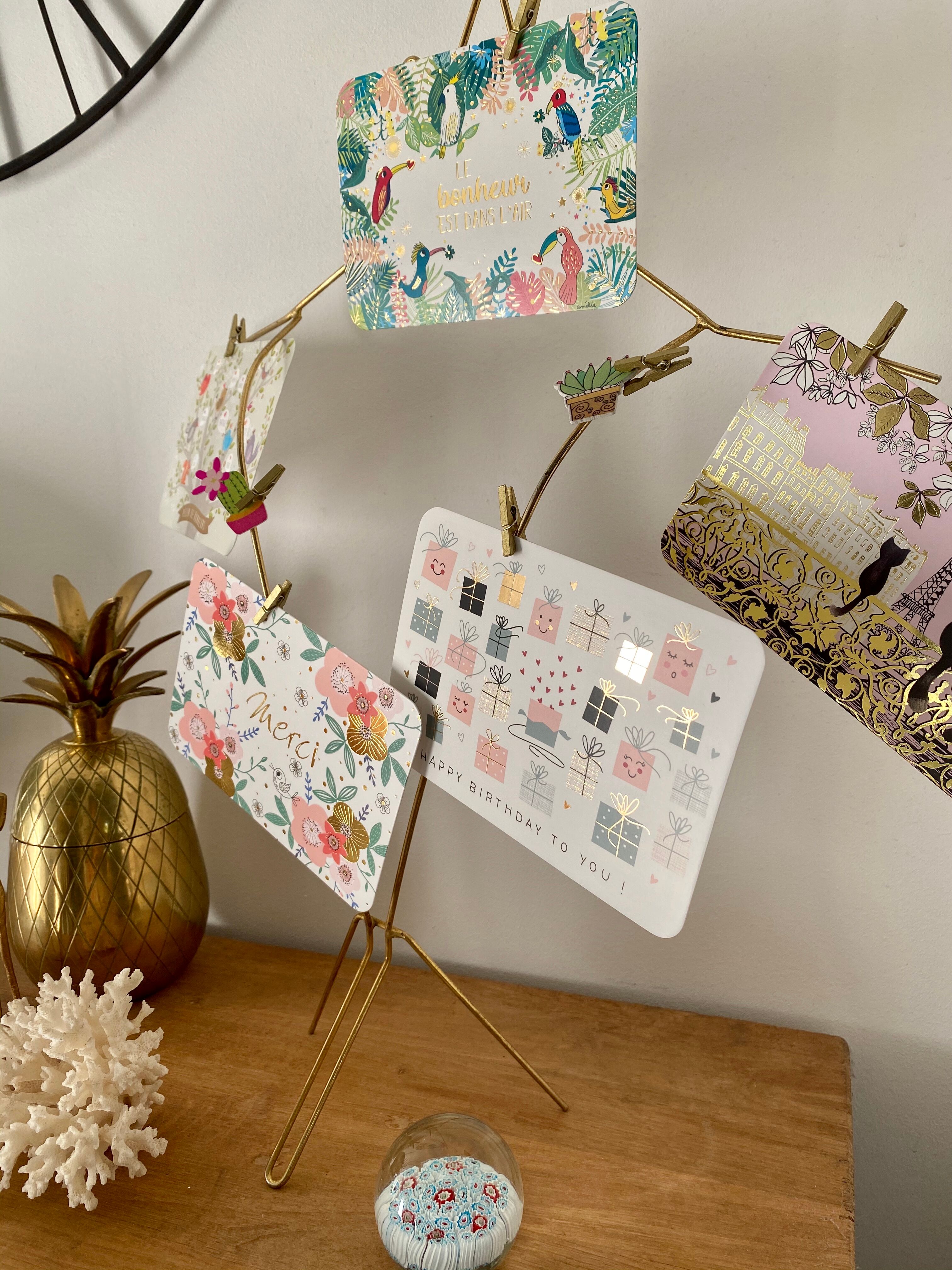 Golden postcard display