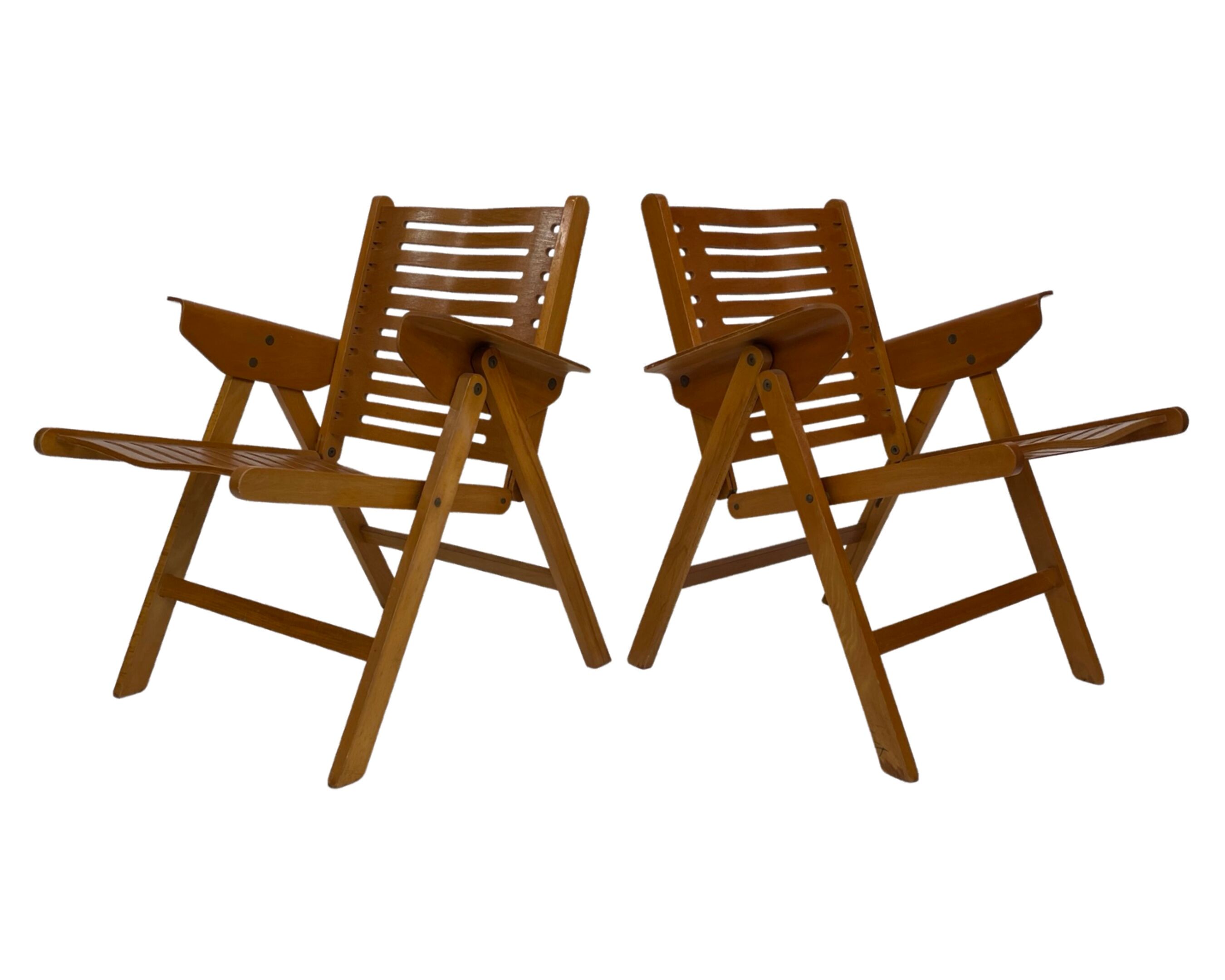 Vintage set of four Rex Plywood folding chairs by Niko Kralj design 1950