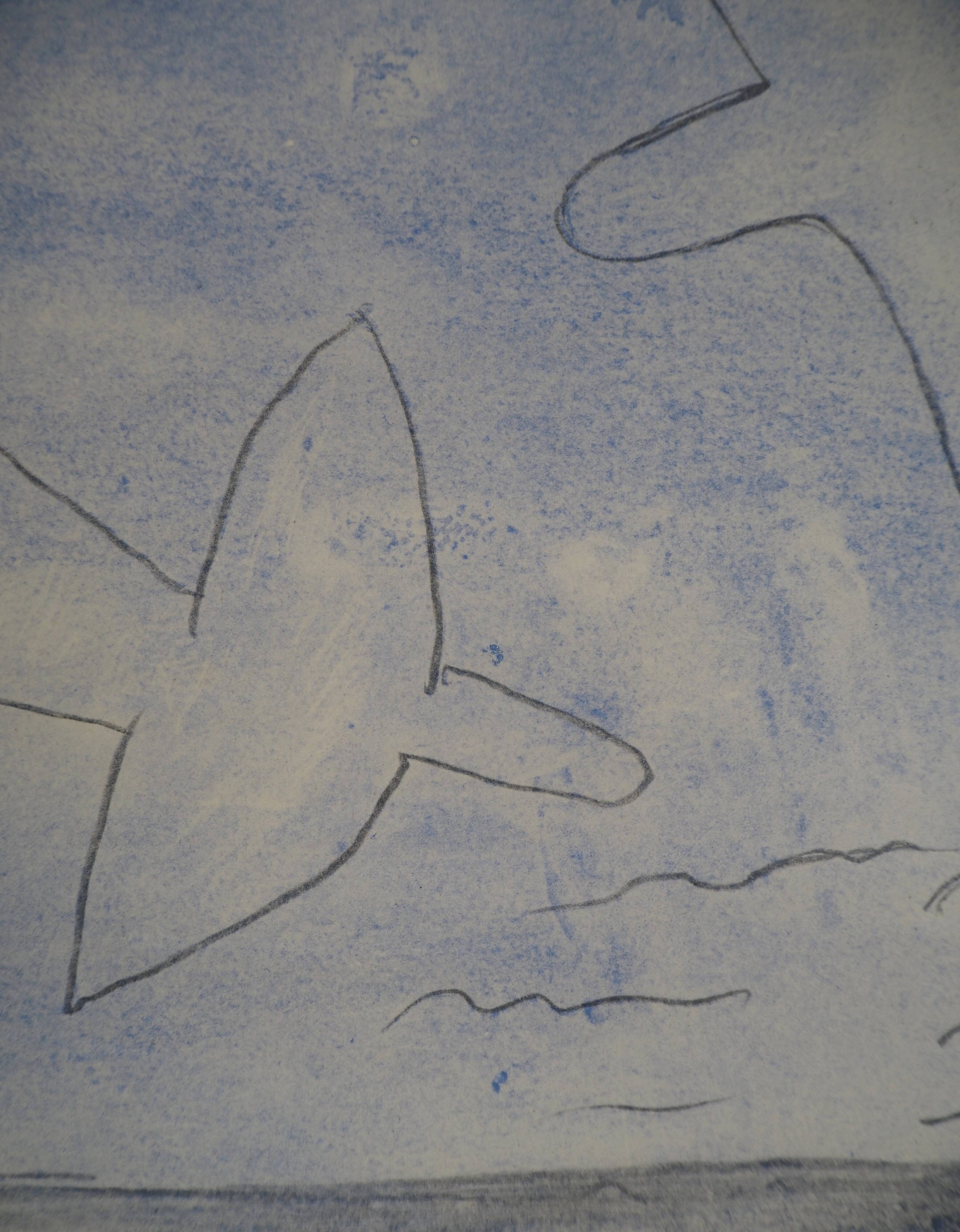 Georges braque: birds in the sky - signed stencil