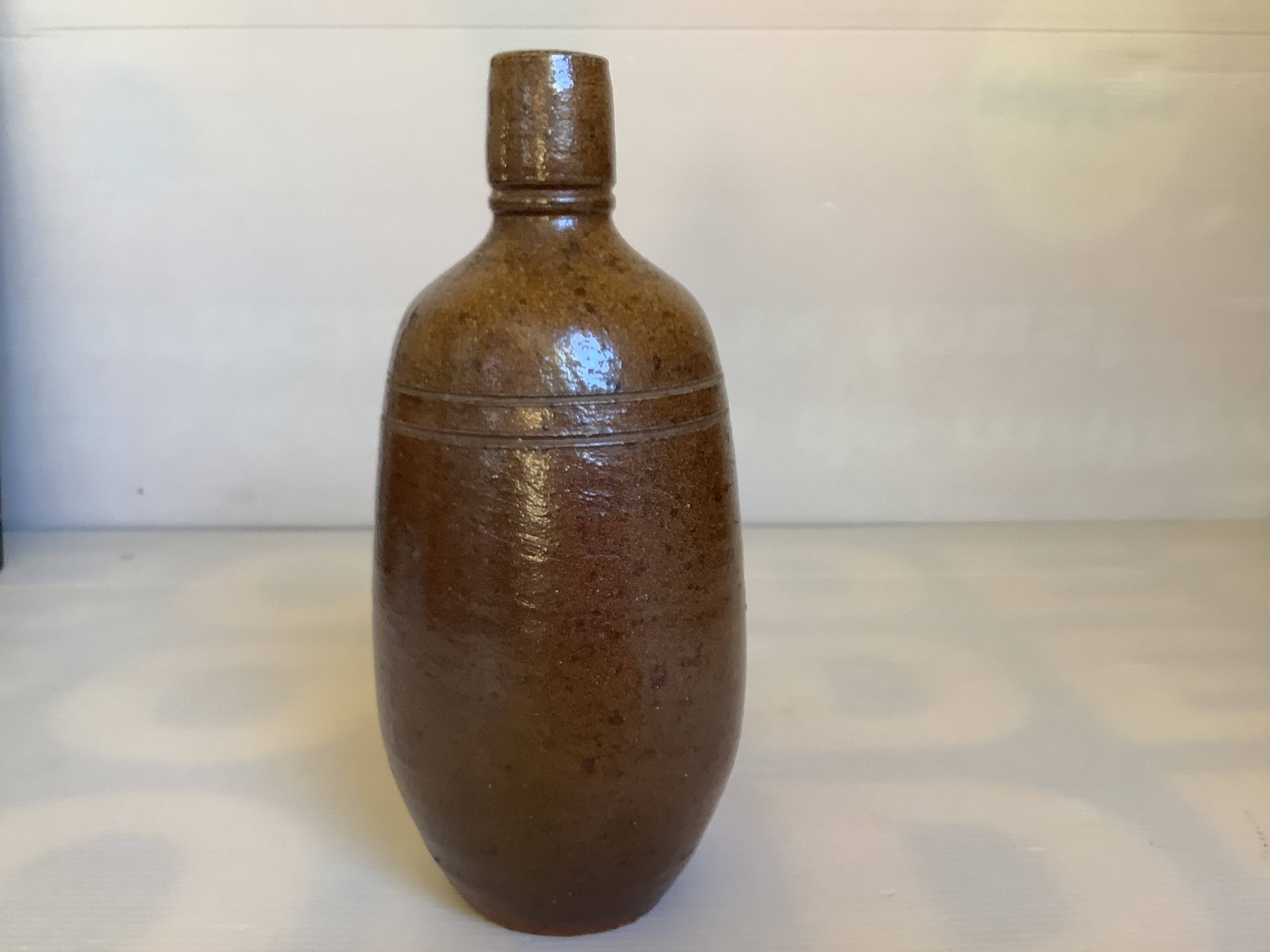 Brown stoneware bottle